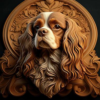 3D model Cavalier King Charles Spaniel dog (STL)